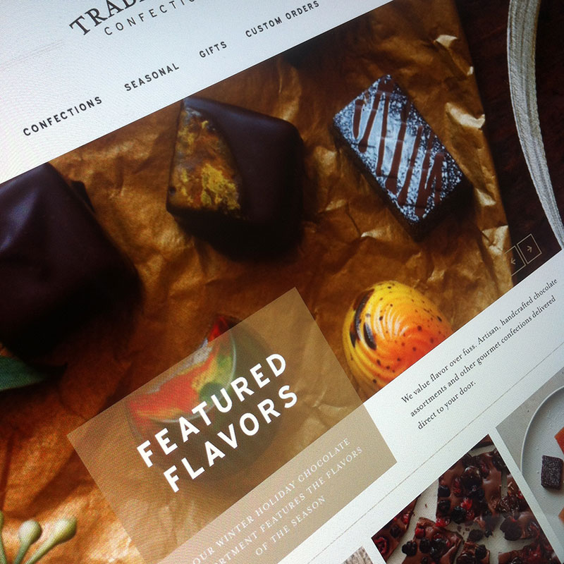Tradestone Confections website screenshot