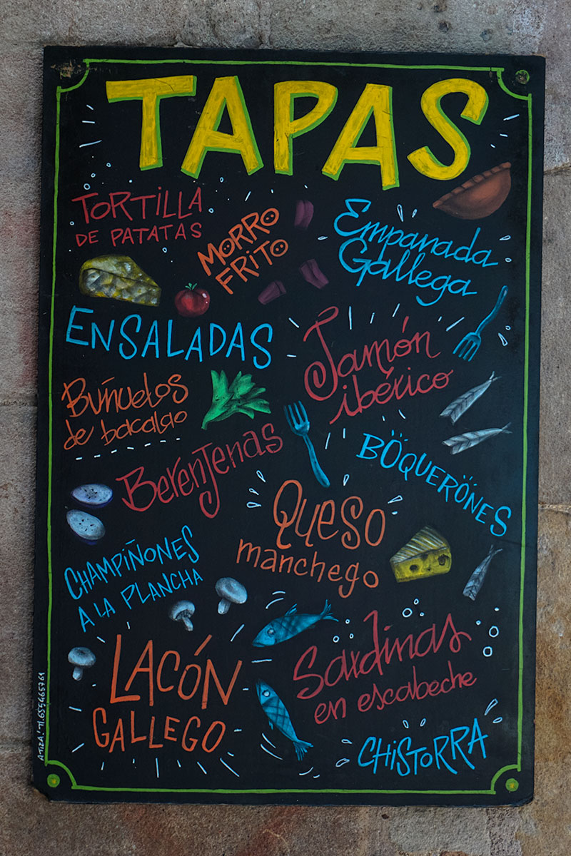 Spanish Tapas Menu