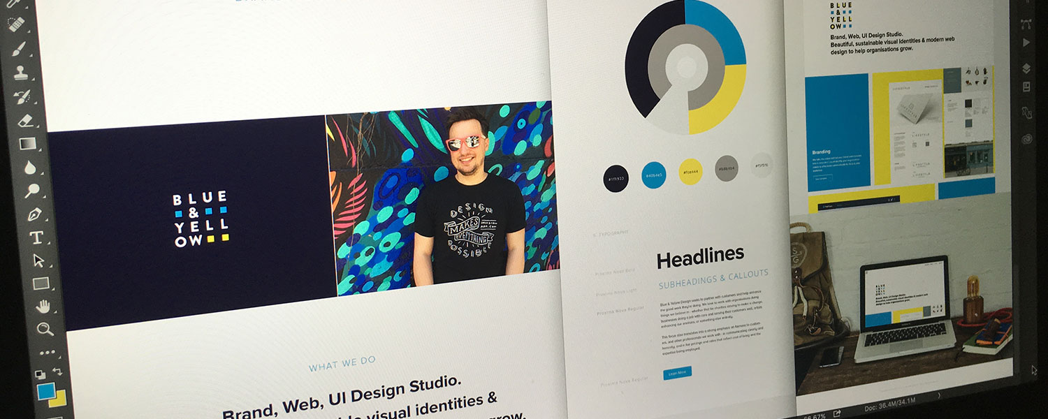 Blue & Yellow Design Studio Branding Showcase